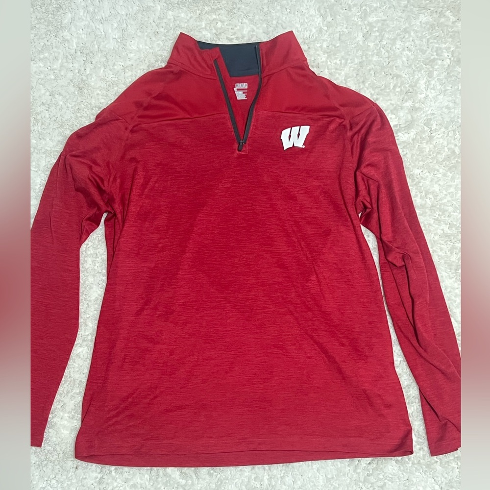 University of Wisconsin Badgers Quarter Zip Pullover Men’s Size M Under Armour